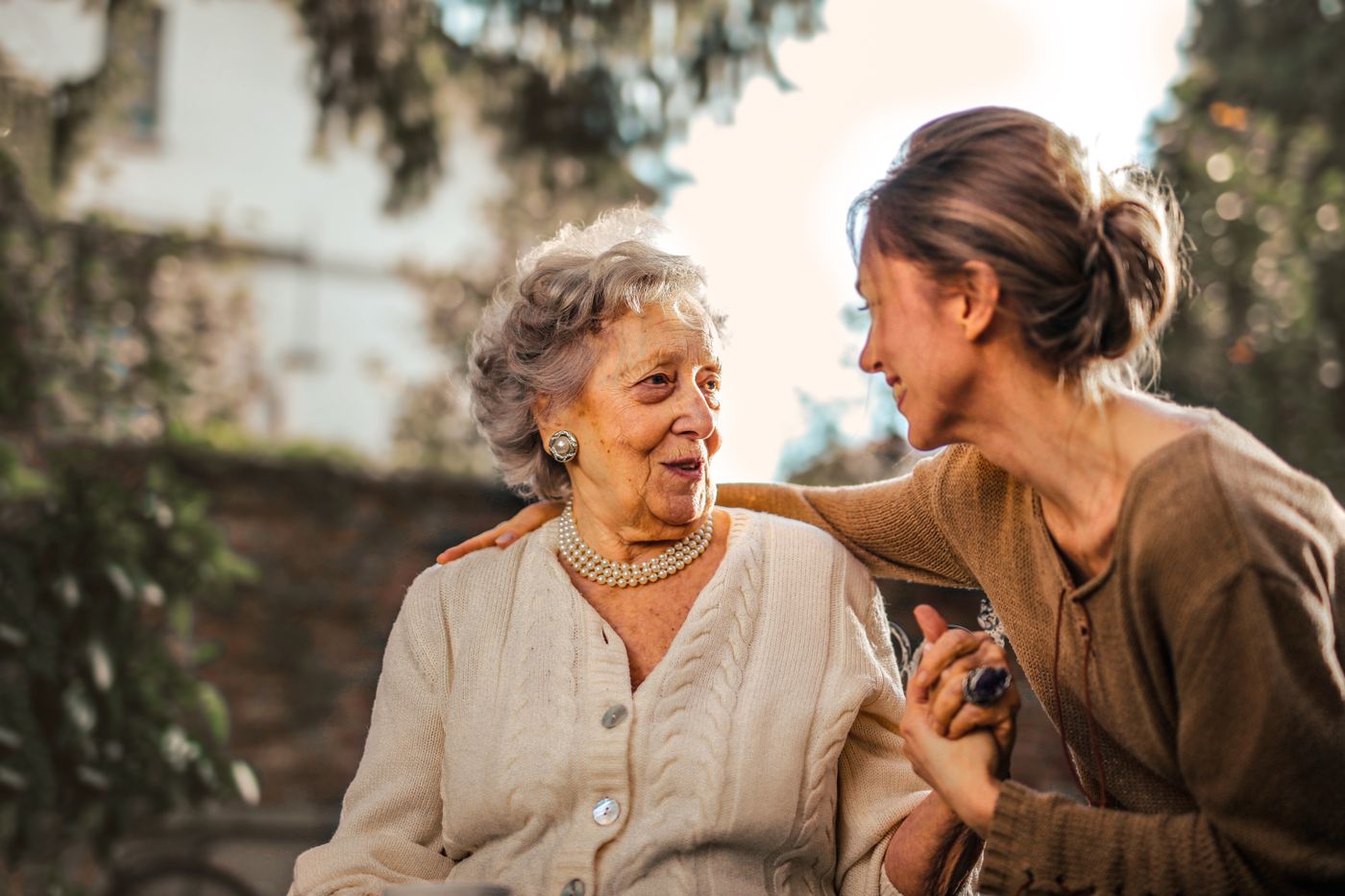 A resident enjoying time outdoors with family
